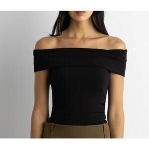New Oak & Fort Women's Off The Shoulder Knit Shirt, Size XXS